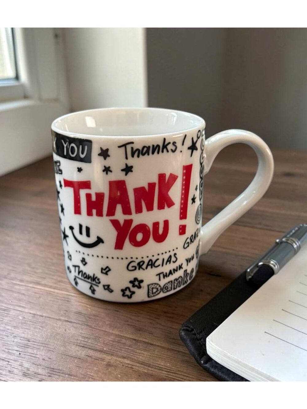 Thank You Konitz Ceramic Mug Multilingual Design Coffee Tea Cup